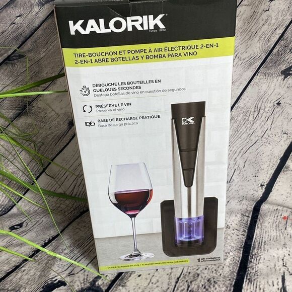 Kalorik 2-in-1‎ Wine Opener and Preserver - Stainless Steel - New In Box - Picture 8 of 12